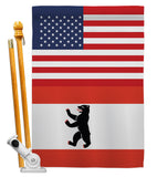 Berlin US Friendship - Nationality Flags of the World Vertical Impressions Decorative Flags HG140303 Made In USA