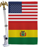 Bolivia US Friendship - Nationality Flags of the World Vertical Impressions Decorative Flags HG140308 Made In USA