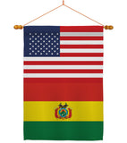 Bolivia US Friendship - Nationality Flags of the World Vertical Impressions Decorative Flags HG140308 Made In USA