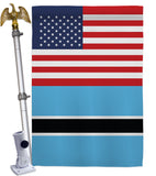 Botswana US Friendship - Nationality Flags of the World Vertical Impressions Decorative Flags HG140311 Made In USA