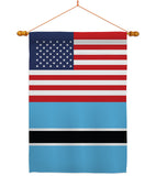 Botswana US Friendship - Nationality Flags of the World Vertical Impressions Decorative Flags HG140311 Made In USA