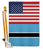 Botswana US Friendship - Nationality Flags of the World Vertical Impressions Decorative Flags HG140311 Made In USA