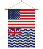 British Indian Ocean Territory US Friendship - Nationality Flags of the World Vertical Impressions Decorative Flags HG140321 Made In USA
