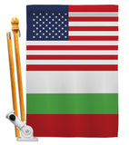 Bulgaria US Friendship - Nationality Flags of the World Vertical Impressions Decorative Flags HG140323 Made In USA