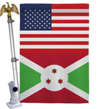 Burundi US Friendship - Nationality Flags of the World Vertical Impressions Decorative Flags HG140326 Made In USA