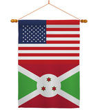 Burundi US Friendship - Nationality Flags of the World Vertical Impressions Decorative Flags HG140326 Made In USA