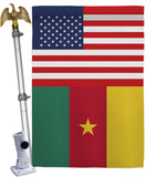 Cameroon US Friendship - Nationality Flags of the World Vertical Impressions Decorative Flags HG140328 Made In USA