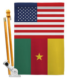 Cameroon US Friendship - Nationality Flags of the World Vertical Impressions Decorative Flags HG140328 Made In USA