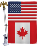 Canada US Friendship - Nationality Flags of the World Vertical Impressions Decorative Flags HG140329 Made In USA