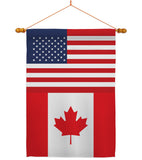 Canada US Friendship - Nationality Flags of the World Vertical Impressions Decorative Flags HG140329 Made In USA