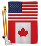 Canada US Friendship - Nationality Flags of the World Vertical Impressions Decorative Flags HG140329 Made In USA