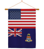 Cayman Islands US Friendship - Nationality Flags of the World Vertical Impressions Decorative Flags HG140331 Made In USA