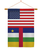 Central African Rep. US Friendship - Nationality Flags of the World Vertical Impressions Decorative Flags HG140333 Made In USA
