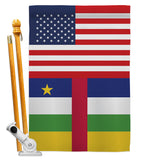 Central African Rep. US Friendship - Nationality Flags of the World Vertical Impressions Decorative Flags HG140333 Made In USA