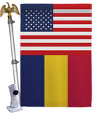 Chad US Friendship - Nationality Flags of the World Vertical Impressions Decorative Flags HG140334 Made In USA