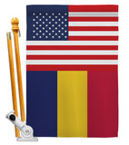 Chad US Friendship - Nationality Flags of the World Vertical Impressions Decorative Flags HG140334 Made In USA