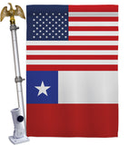 Chile US Friendship - Nationality Flags of the World Vertical Impressions Decorative Flags HG140335 Made In USA