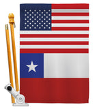 Chile US Friendship - Nationality Flags of the World Vertical Impressions Decorative Flags HG140335 Made In USA