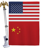 China US Friendship - Nationality Flags of the World Vertical Impressions Decorative Flags HG140336 Made In USA