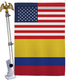 Colombia US Friendship - Nationality Flags of the World Vertical Impressions Decorative Flags HG140339 Made In USA