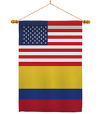 Colombia US Friendship - Nationality Flags of the World Vertical Impressions Decorative Flags HG140339 Made In USA