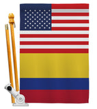 Colombia US Friendship - Nationality Flags of the World Vertical Impressions Decorative Flags HG140339 Made In USA