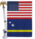 Curacao US Friendship - Nationality Flags of the World Vertical Impressions Decorative Flags HG140351 Made In USA