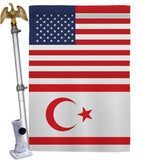 Cyprus Northern US Friendship - Nationality Flags of the World Vertical Impressions Decorative Flags HG140356 Made In USA