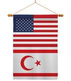 Cyprus Northern US Friendship - Nationality Flags of the World Vertical Impressions Decorative Flags HG140356 Made In USA