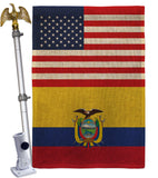 Ecuador US Friendship - Nationality Flags of the World Vertical Impressions Decorative Flags HG140365 Made In USA