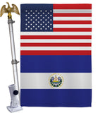 El Salvador US Friendship - Nationality Flags of the World Vertical Impressions Decorative Flags HG140367 Made In USA