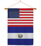 El Salvador US Friendship - Nationality Flags of the World Vertical Impressions Decorative Flags HG140367 Made In USA