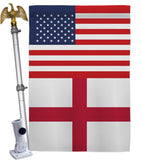 England US Friendship - Nationality Flags of the World Vertical Impressions Decorative Flags HG140368 Made In USA