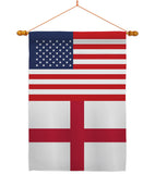 England US Friendship - Nationality Flags of the World Vertical Impressions Decorative Flags HG140368 Made In USA