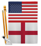 England US Friendship - Nationality Flags of the World Vertical Impressions Decorative Flags HG140368 Made In USA