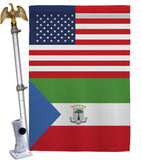 Equatorial Guinea US Friendship - Nationality Flags of the World Vertical Impressions Decorative Flags HG140369 Made In USA