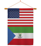 Equatorial Guinea US Friendship - Nationality Flags of the World Vertical Impressions Decorative Flags HG140369 Made In USA