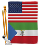 Equatorial Guinea US Friendship - Nationality Flags of the World Vertical Impressions Decorative Flags HG140369 Made In USA