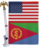 Eritrea US Friendship - Nationality Flags of the World Vertical Impressions Decorative Flags HG140370 Made In USA
