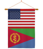 Eritrea US Friendship - Nationality Flags of the World Vertical Impressions Decorative Flags HG140370 Made In USA