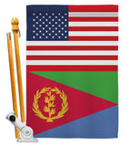 Eritrea US Friendship - Nationality Flags of the World Vertical Impressions Decorative Flags HG140370 Made In USA