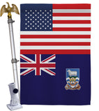 Falkland Islands US Friendship - Nationality Flags of the World Vertical Impressions Decorative Flags HG140374 Made In USA