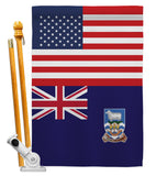 Falkland Islands US Friendship - Nationality Flags of the World Vertical Impressions Decorative Flags HG140374 Made In USA