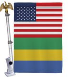 Gabon US Friendship - Nationality Flags of the World Vertical Impressions Decorative Flags HG140380 Made In USA