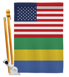 Gabon US Friendship - Nationality Flags of the World Vertical Impressions Decorative Flags HG140380 Made In USA