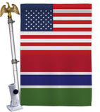 Gambia US Friendship - Nationality Flags of the World Vertical Impressions Decorative Flags HG140381 Made In USA