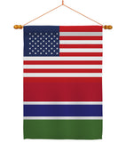 Gambia US Friendship - Nationality Flags of the World Vertical Impressions Decorative Flags HG140381 Made In USA
