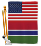 Gambia US Friendship - Nationality Flags of the World Vertical Impressions Decorative Flags HG140381 Made In USA