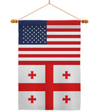 Georgia Republic US Friendship - Nationality Flags of the World Vertical Impressions Decorative Flags HG140382 Made In USA