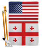 Georgia Republic US Friendship - Nationality Flags of the World Vertical Impressions Decorative Flags HG140382 Made In USA